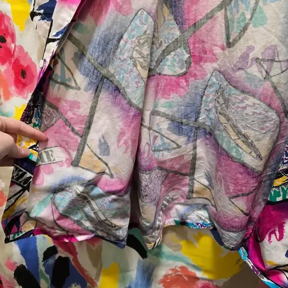 VTG Daniel Hechter 100% cotton colorful Hawaiian surf sail button-down shirt XL - Picture 8 of 13